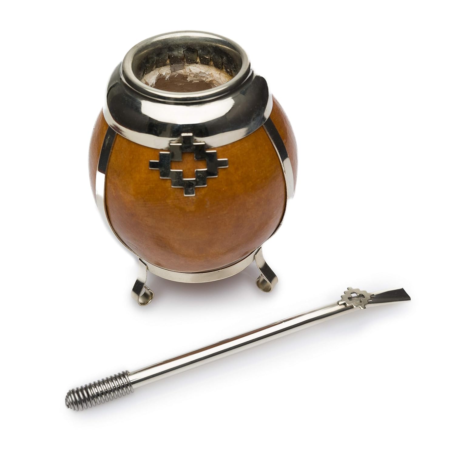 The Argentino Yerba Mate Cup Mate Gourd with Bombilla Mate Set Straw Mate Tea Cup Calabaza Drinking Gourd Mate kit