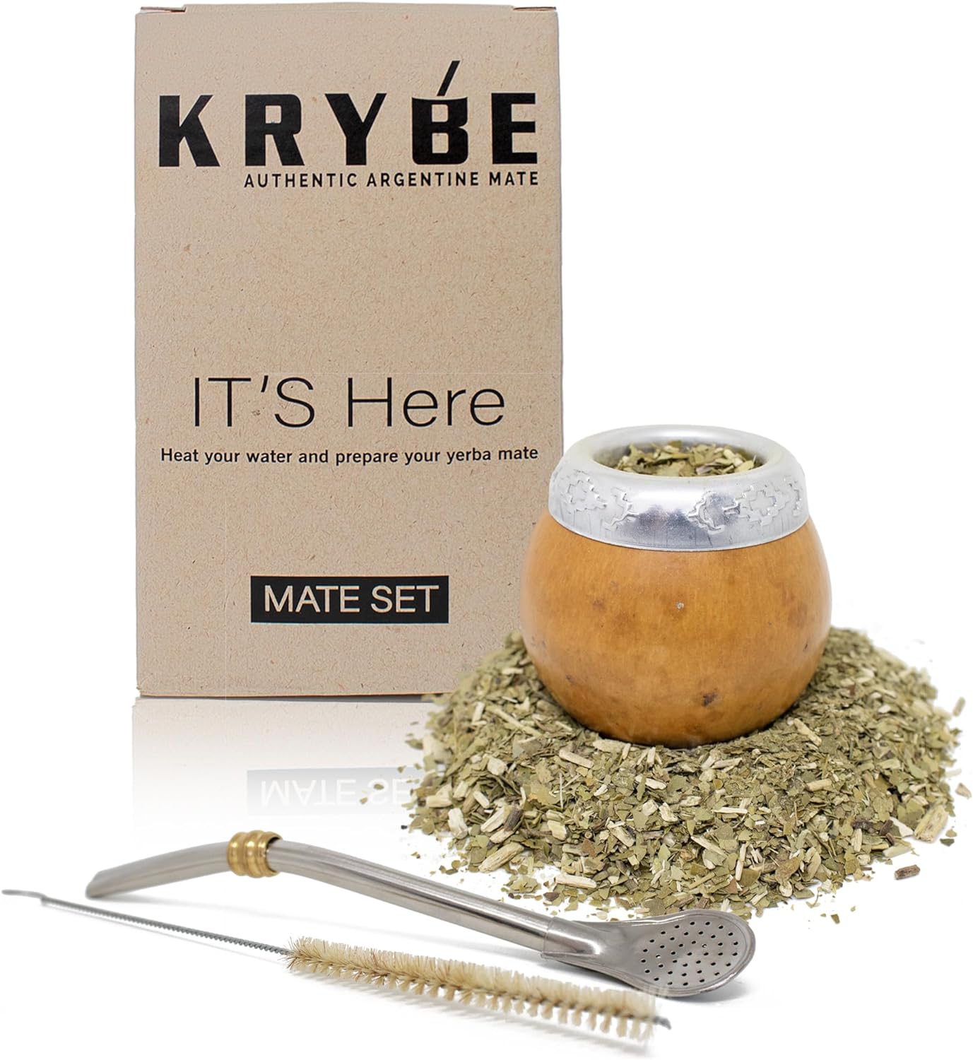 
Roll over image to zoom in







VIDEO
krybe - yerba mate cup (handmade yerba mate gourd set from argentina) - includes mate cup and bombilla set - traditional yerba mate gourd and bombilla mate set with clean brush